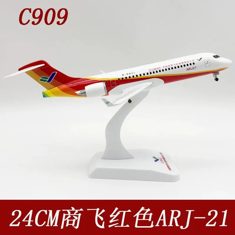 24cm Plane Model C909 Series China Commercial Model Airplanes Alloy Metal Aircraft Adults Fun & Landing Gears Arj21 Comac Plane