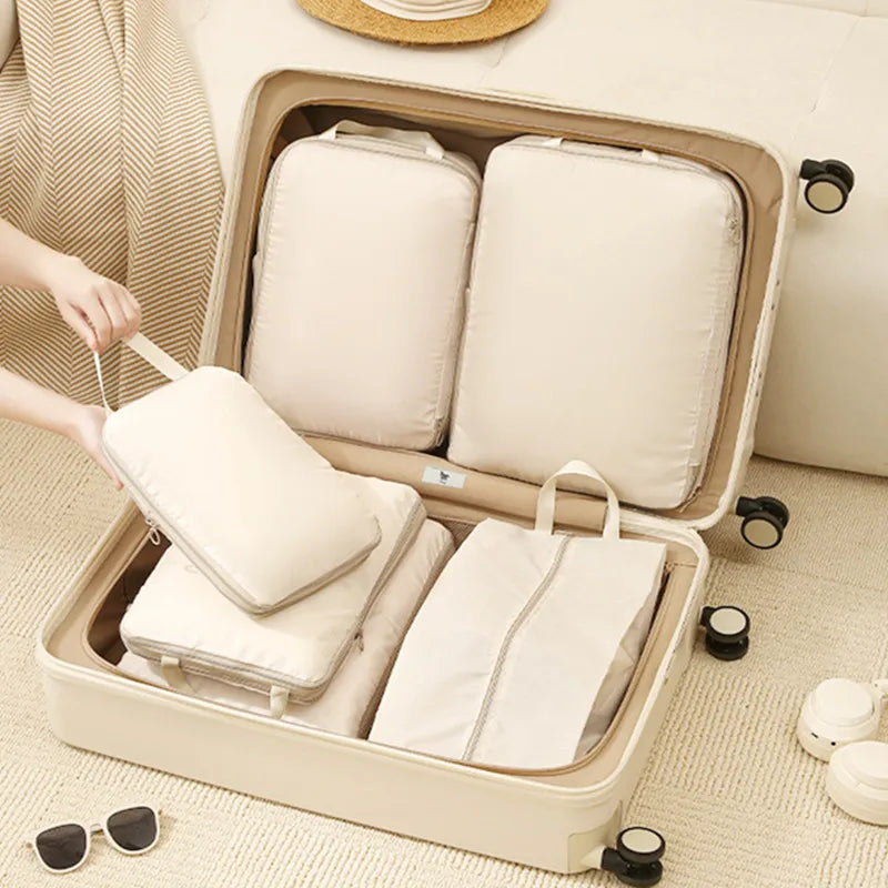 4/6PCS Compression Bags with Zipper for Clothes Underwear Shoe Packing Storage Travel Luggage Wardrobe Space Saving Organizer