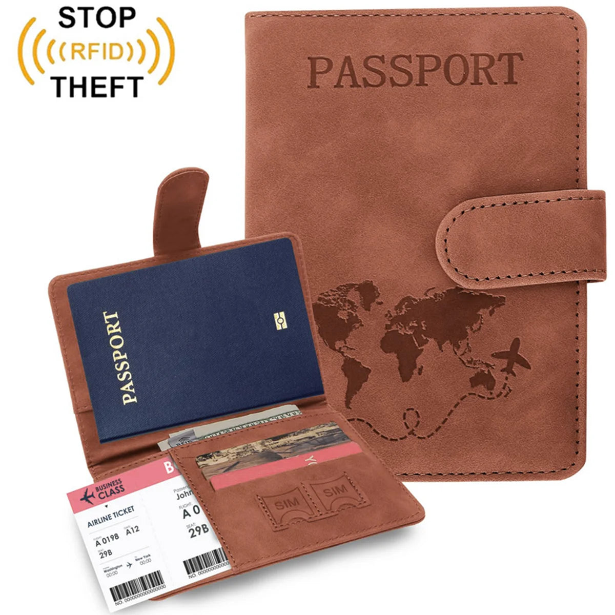 Passport Holder for Men Women RFID Blocking Passport Book Protector Slot Travel Document Organizer