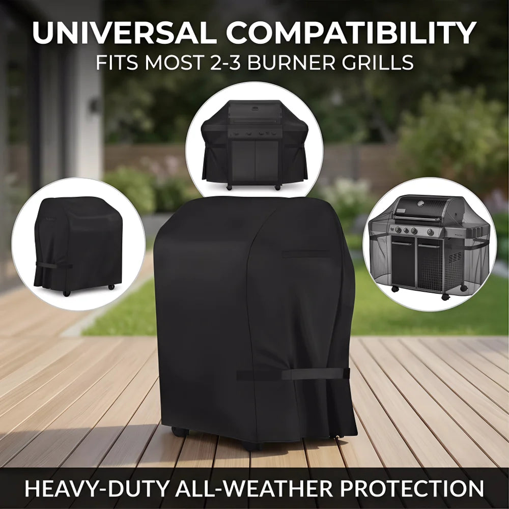 Multi-Size Universal Grill Cover Heavy-Duty Grill Cover,210D Oxford Polyester, Fits All Grills (Weber/Brinkmann/Char Broil etc.)