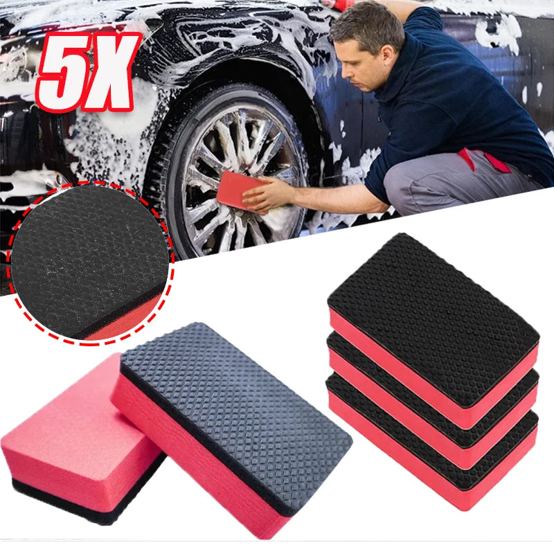 5Pcs Car Clay Bar Pad Sponge Block Cleaning Eraser Wax Polish Pad Tools Auto Sponge Car Wash Mud Automotive Care Accessories
