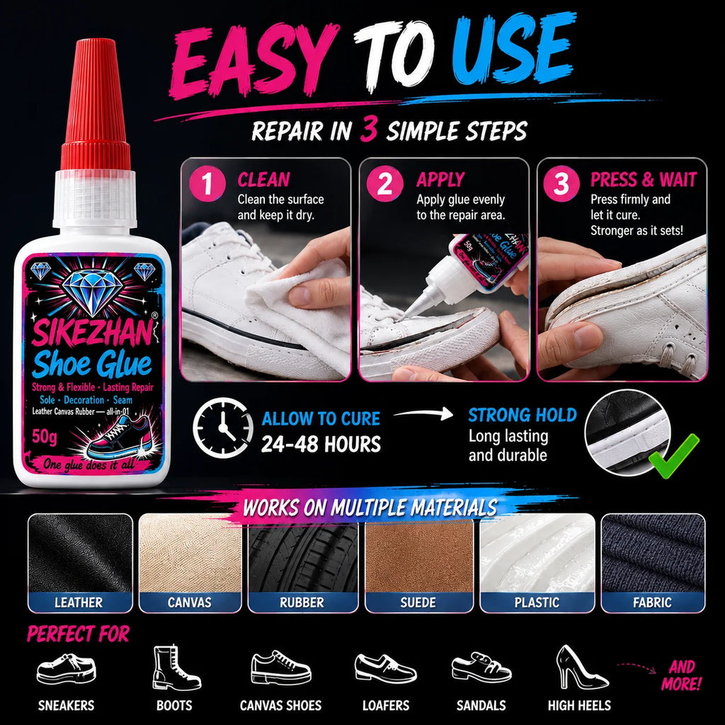 Instant Shoe Sole Repair Glue for Athletes, Waterproof Transparent Adhesive for Hiking Boots & Basketball Sneakers, 50g