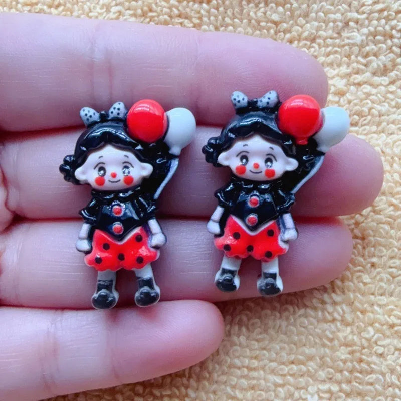 12pcs Joker Balloon Children's Fun Handmade DIY Cream Gel Phone Case Hair Clip Headpiece Resin Accessories Jewelry