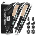 2 Pack Foldable Trail Running Sticks Aluminium Lightweight Adjustable Trekking Pole Anti Shock Cork Handle Nordic Walking Hiking