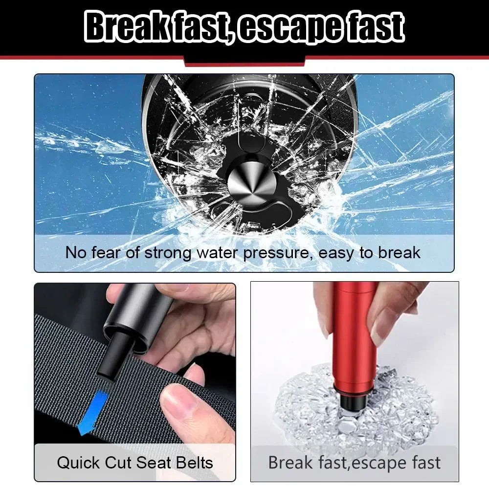 2-in-1 Car Emergency Escape Tool Safety Hammer Seat Belt Cutter Window Glass Breaker Escape Compact Rescue Auto Accessory