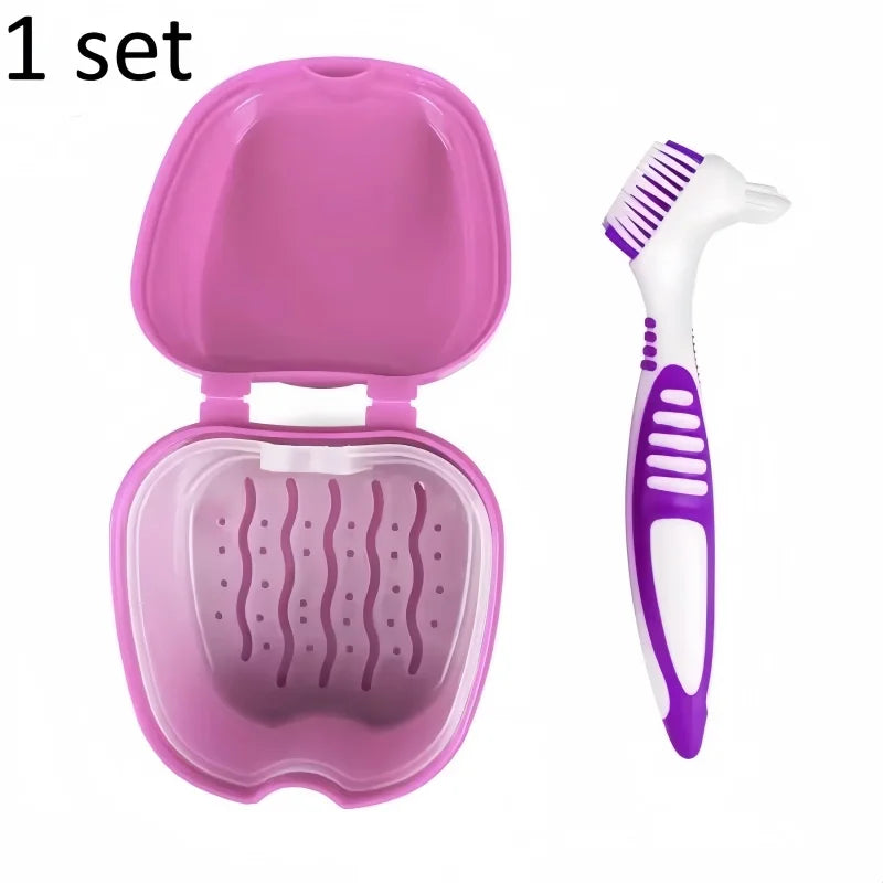 Denture Box Dental Fixator Denture Storage Box Toothbrush Oral Hygiene Products Clean Artificial Denture Storage Accessories