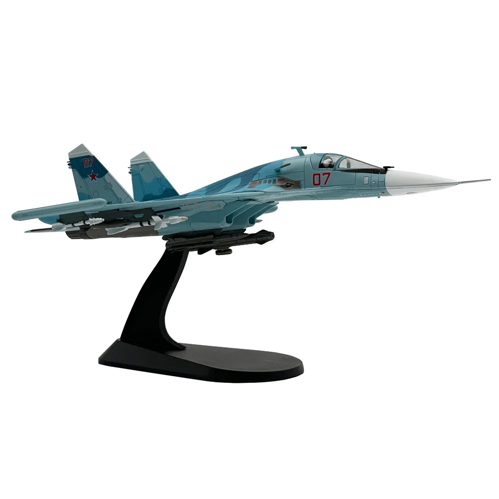 1/100 Scale Russian Sukhoi Cy-34 SU-34 SU34 Fullback Fighter Bomber Diecast Metal Military Plane Model Collection or Gifts