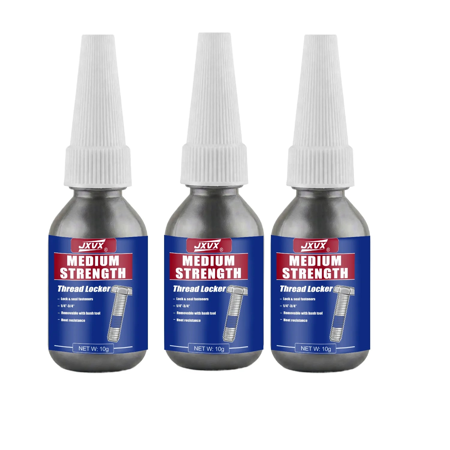JXVX 50ml Blue Medium Strength Threadlockers, Universal Anaerobic Thread Quickly Cured Adhesives, For All Metal Threaded Components, Removable Waterproof Curing Metal Glue,Rustproof.