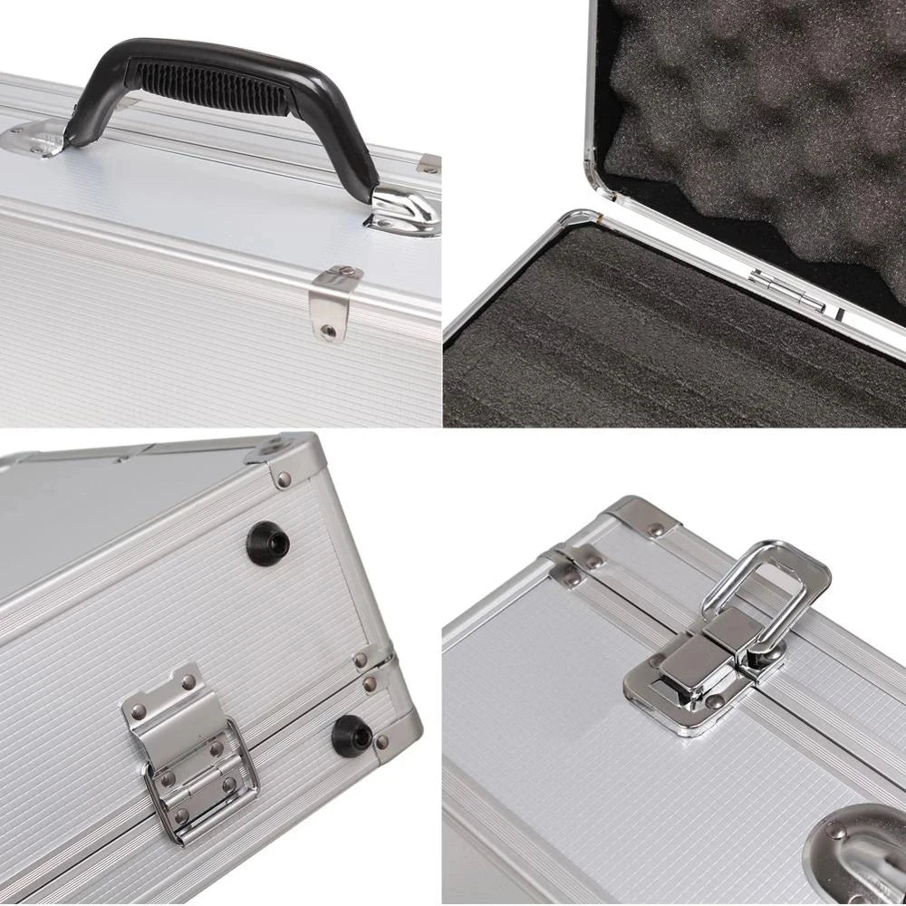 Aluminum Alloy Safety Instrument Storage Toolbox Equipment Toolbox Outdoor Carrying Case With Shock-Absorbing Cotton Inside