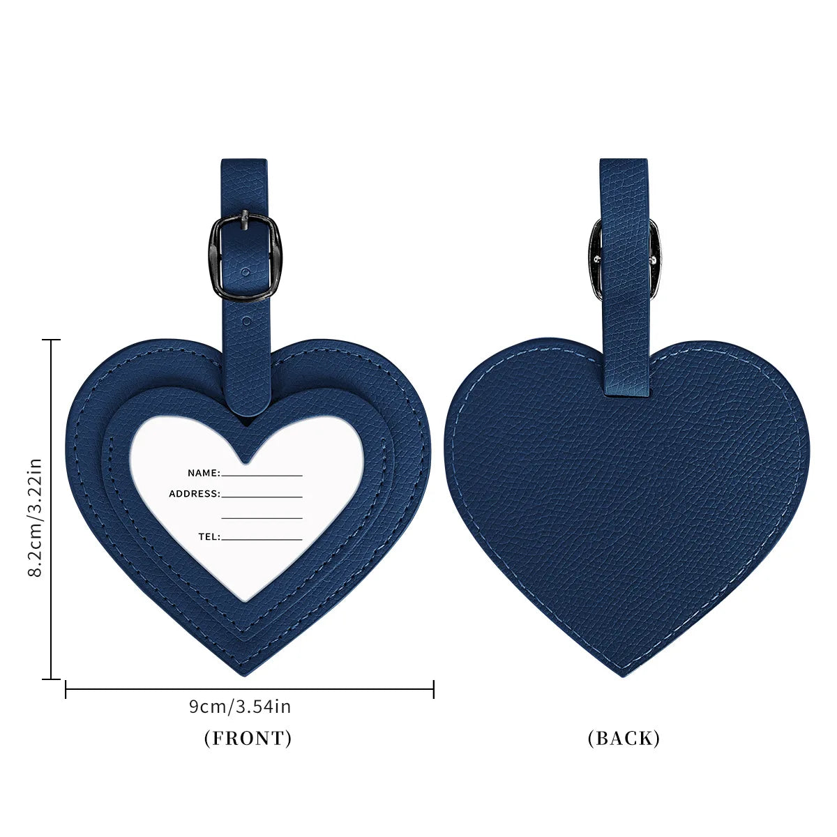 Pu Leather Simple Luggage Tag for Women Men Colorful PU Heart-shaped Boarding Pass Anti Loss Hanging Card Tags