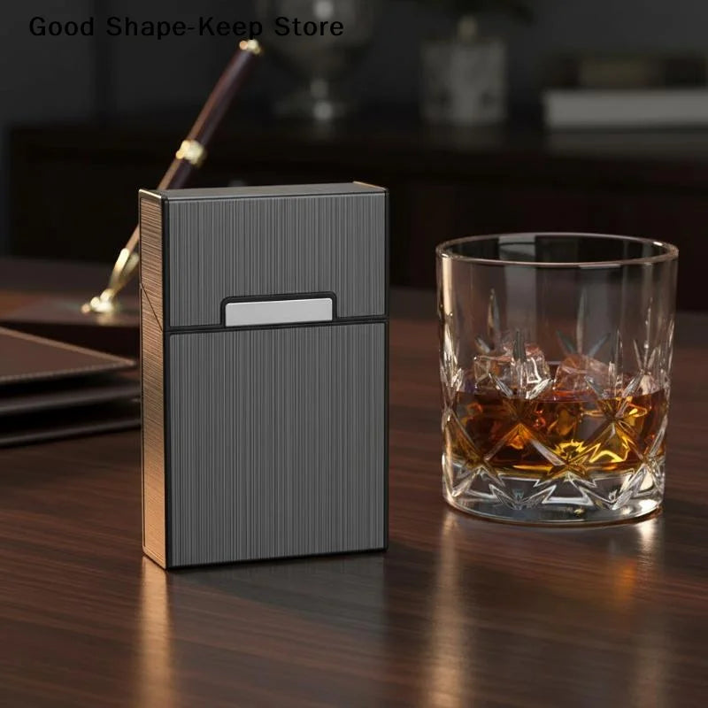daily1PC Metal Cigarette Case 20 Cigarette Capacity Crush Proof For Daily Commute Outdoor Use Portable cigarette box