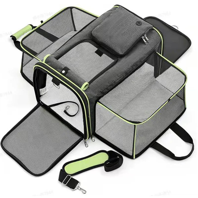 Portable Outdoor Bag Foldable Small Pet Supplies Car Bag Outdoor Handbag Large Space Breathable Pet Bag Supplies New