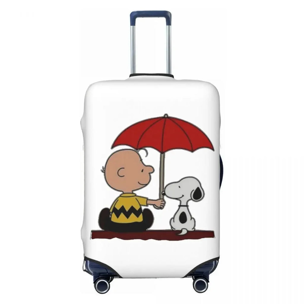 Premium Cute Dogs Printed Luggage Cover High Elasticity 18-32 Inch Luggage Dust Resistant Anti-Scratch Washable Travel Cover