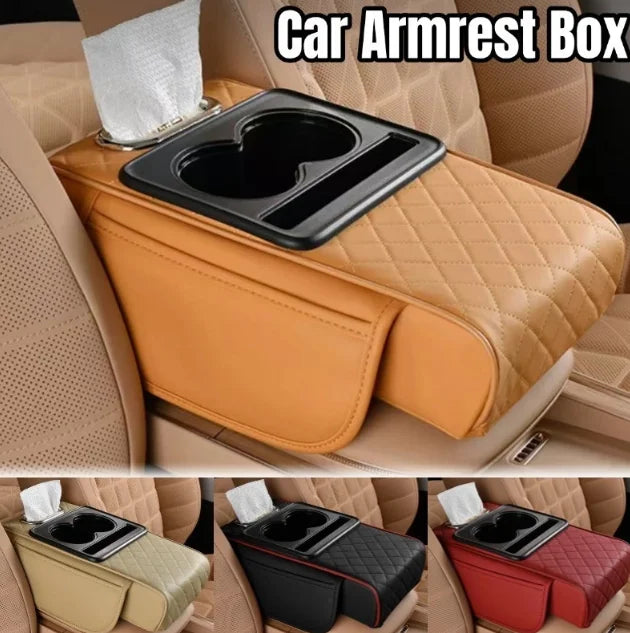 Universal Car Armrest Box Mat Storage Bag Car Tissue Box Central Elbow Heightening Pad Multi-function Car Interior Storage Box