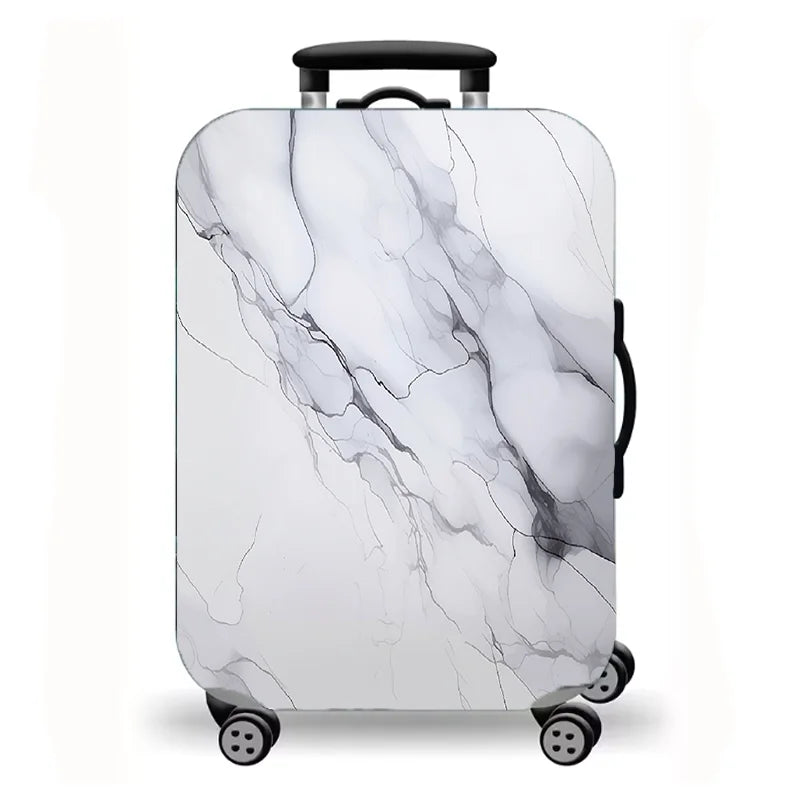 Luggage Cover, Gold Foil Fluid Marble Agate Print Stretch Suitcase Protector, Luxury Neutral Abstract Travel Design