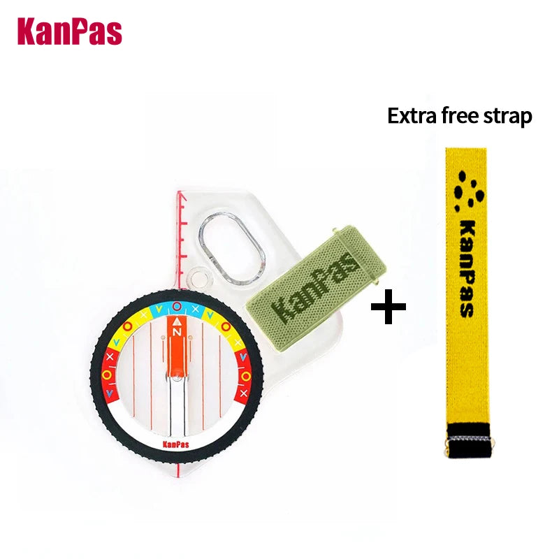 KANPAS Elite Competition Orienteering Thumb Compass with Protection Ring, Liquid Filled Strong Magnet Compass W. Luminous Dots