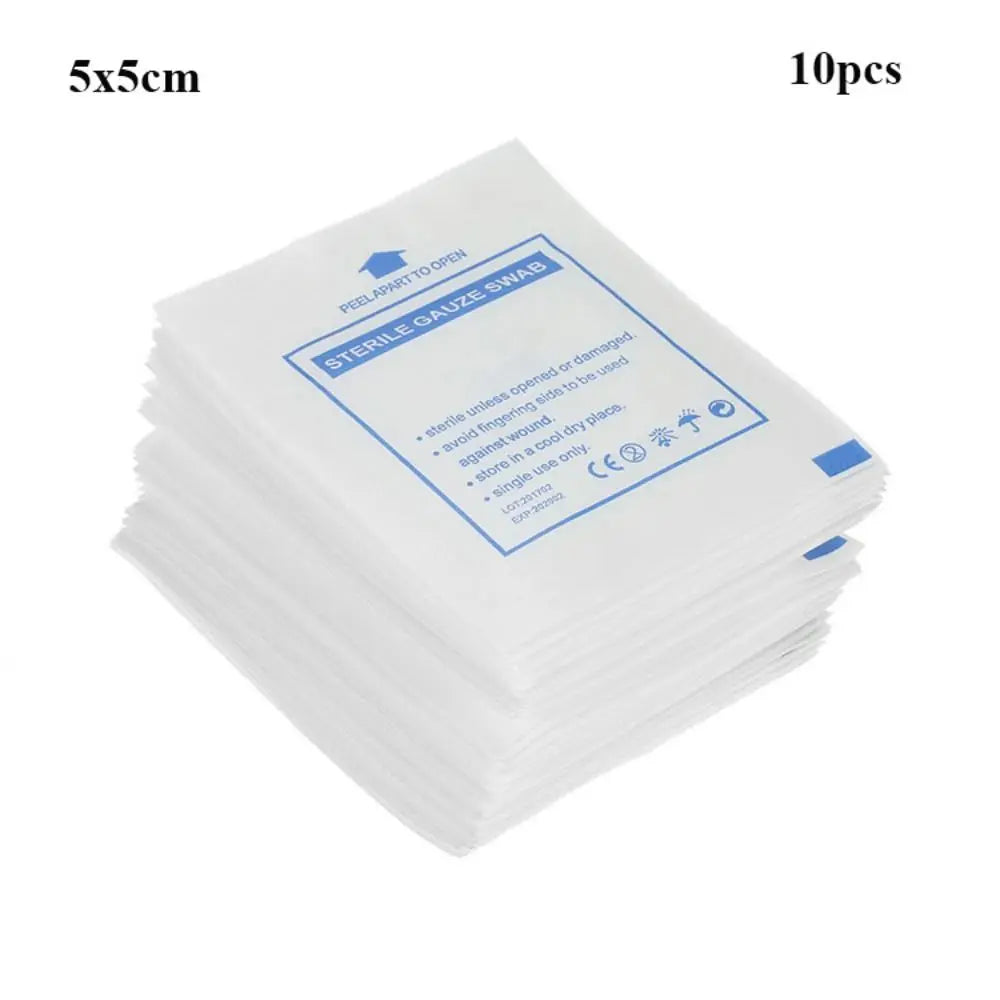 10Pcs 5x5cm 7.5x7.5cm 10x10cm Breathable Degreased Gauze Wound Dressing Band Aid Bandage Large Wound Aid Wound Bandage