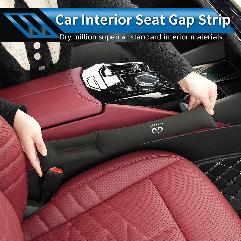 Car Seat Gap Filler Suade Leakproof Plug Seat Gap Leak Pads Filling Organizer For Infiniti Q50 FX35 Q30 G37 Q70 QX70 G35 Q60 QX5
