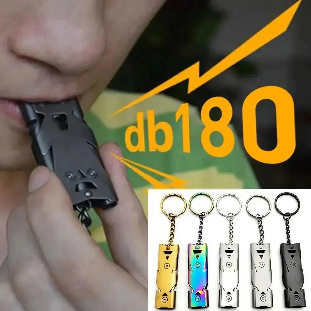 1/2pcs Double Pipe Whistle Pendant Keychain High Decibel Portable Outdoor Survival Emergency Camping Tool Multifunction 1PC
