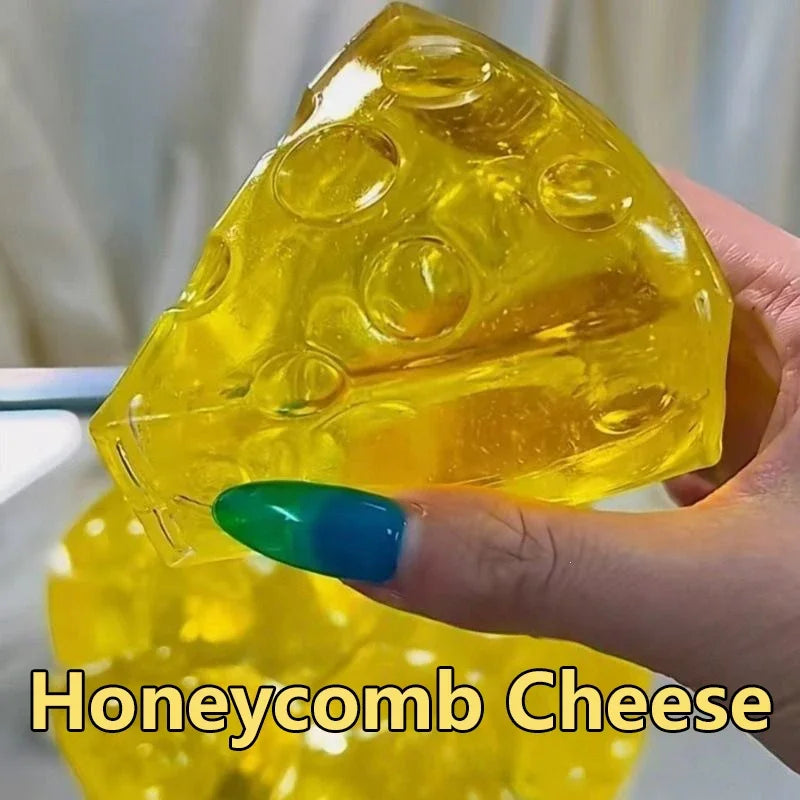 Squishy Honey Cheese Square Fidgets Toys Super Soft Mochi Cheese Squeeze Toy Funny Anti-stress Sensory Toy for Adults Gifts