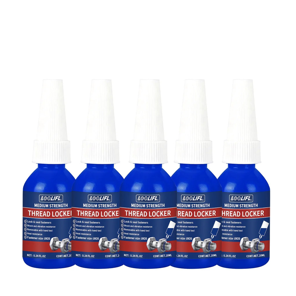 Threadlocker, Fast-Drying, Medium-Strength Screw Locking Agent, Anaerobic Adhesive, Anti-Loosening Screw Glue, Nut and Screw Fastening Adhesive, Removable