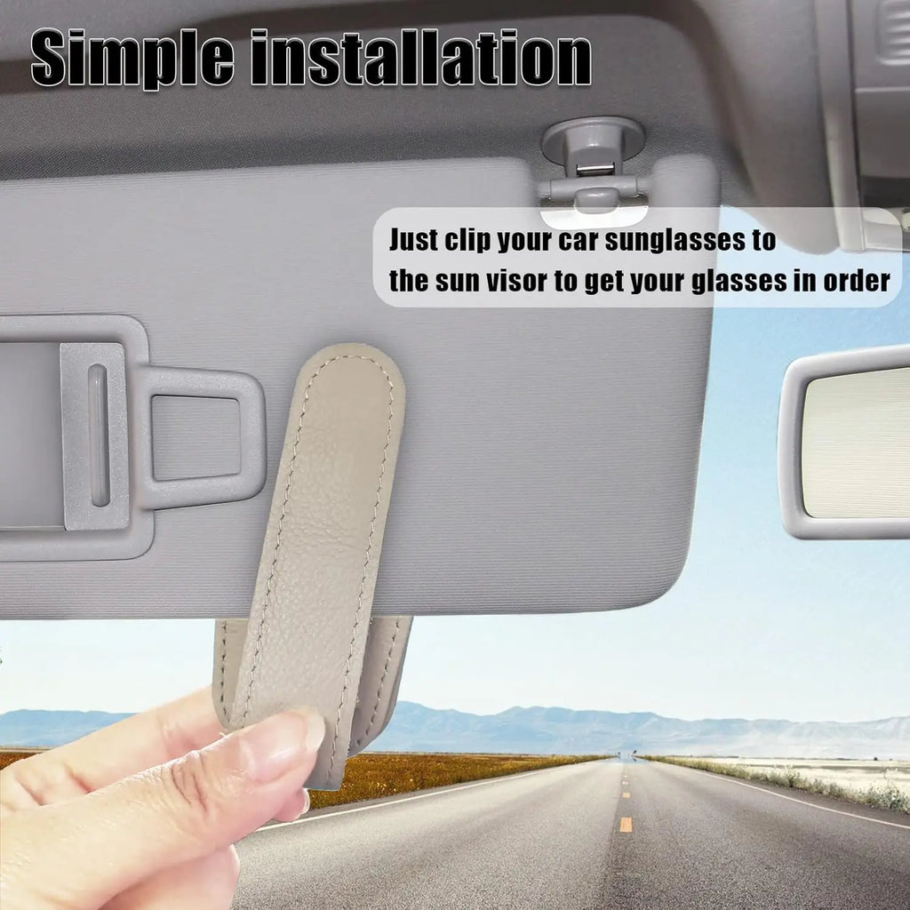 Sunglasses Holder Is Suitable for Car Sunshades Magnetic Leather Sunglasses Clip and Ticket Clip Car Sunshade Accessories
