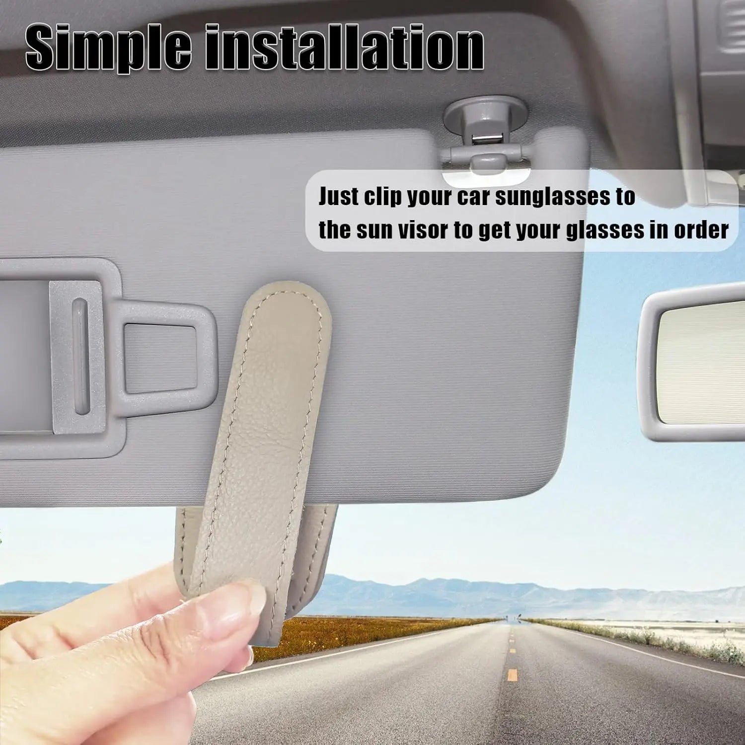 Sunglasses Holder Is Suitable for Car Sunshades Magnetic Leather Sunglasses Clip and Ticket Clip Car Sunshade Accessories