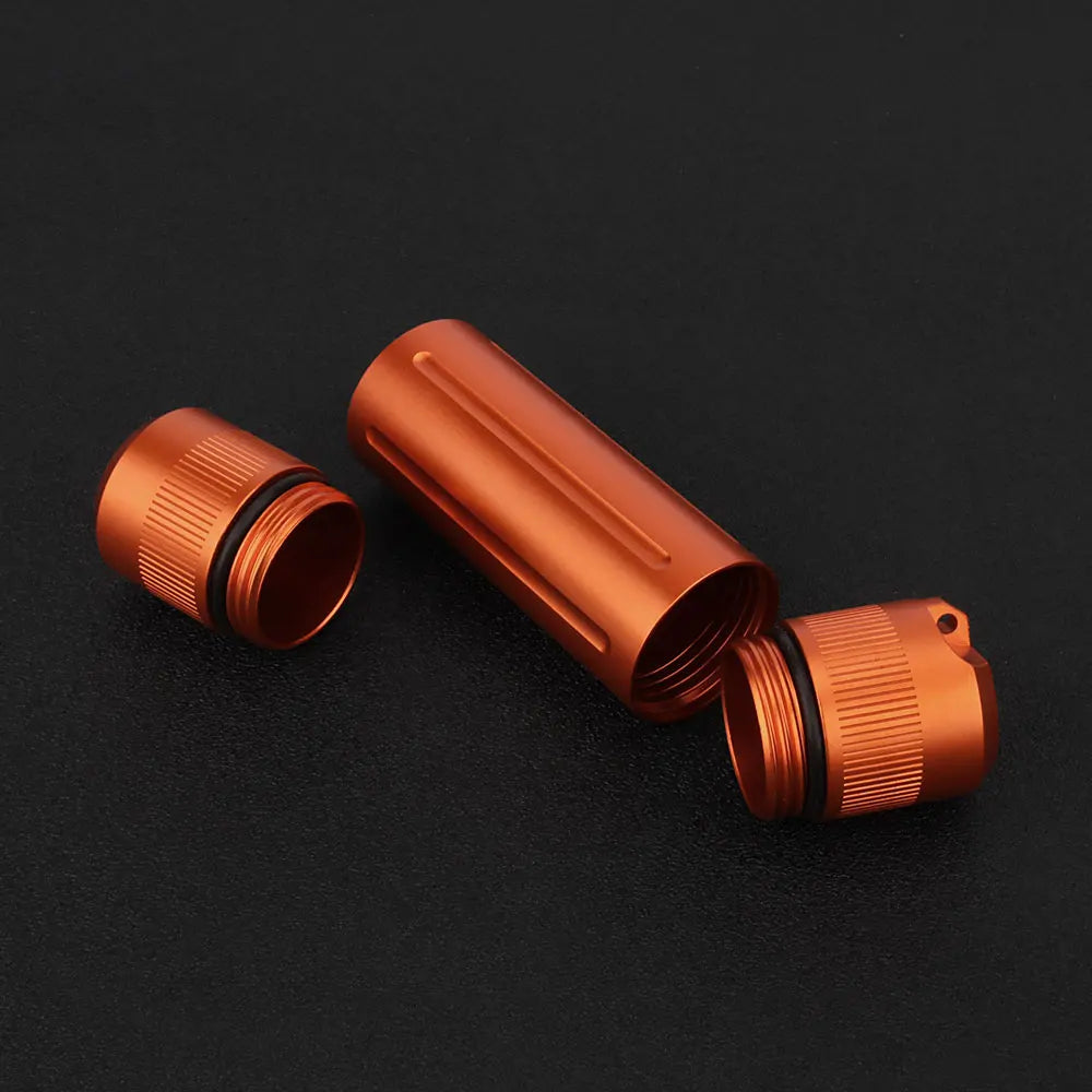 CNC Aluminum Alloy Black Waterproof Bottle Camping Survival Seal Bottle EDC Outdoor Tool