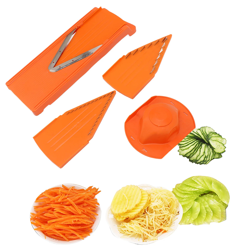 V Blade Mandoline Cutter Vegetable Cutter Stainless Steel Blade Hand Protector Cooking Tool Practical Large Frame for Kitchen