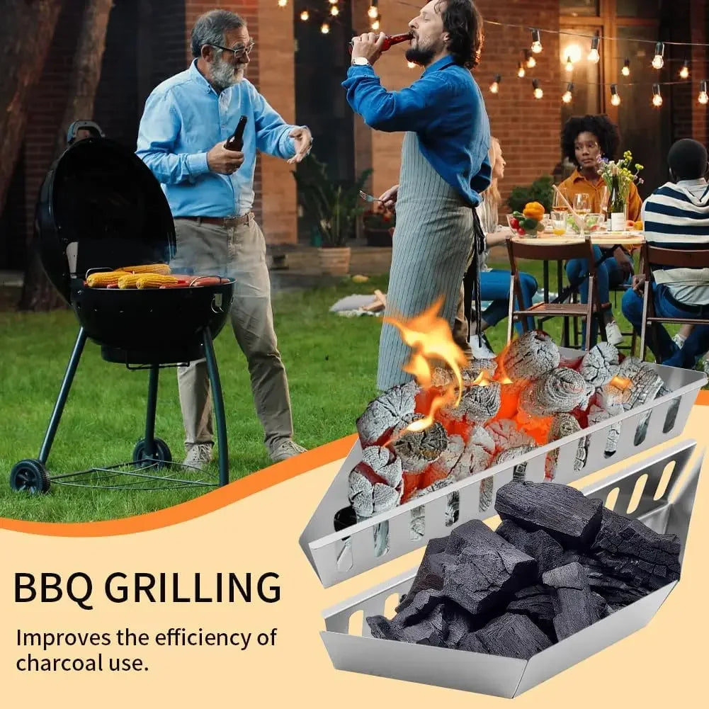 Charcoal Baskets for Weber Grill BBQ Fuel Holder Contoured - Durable Sturdy - Perfect for Barbecue Cooking Grilling Outdoor