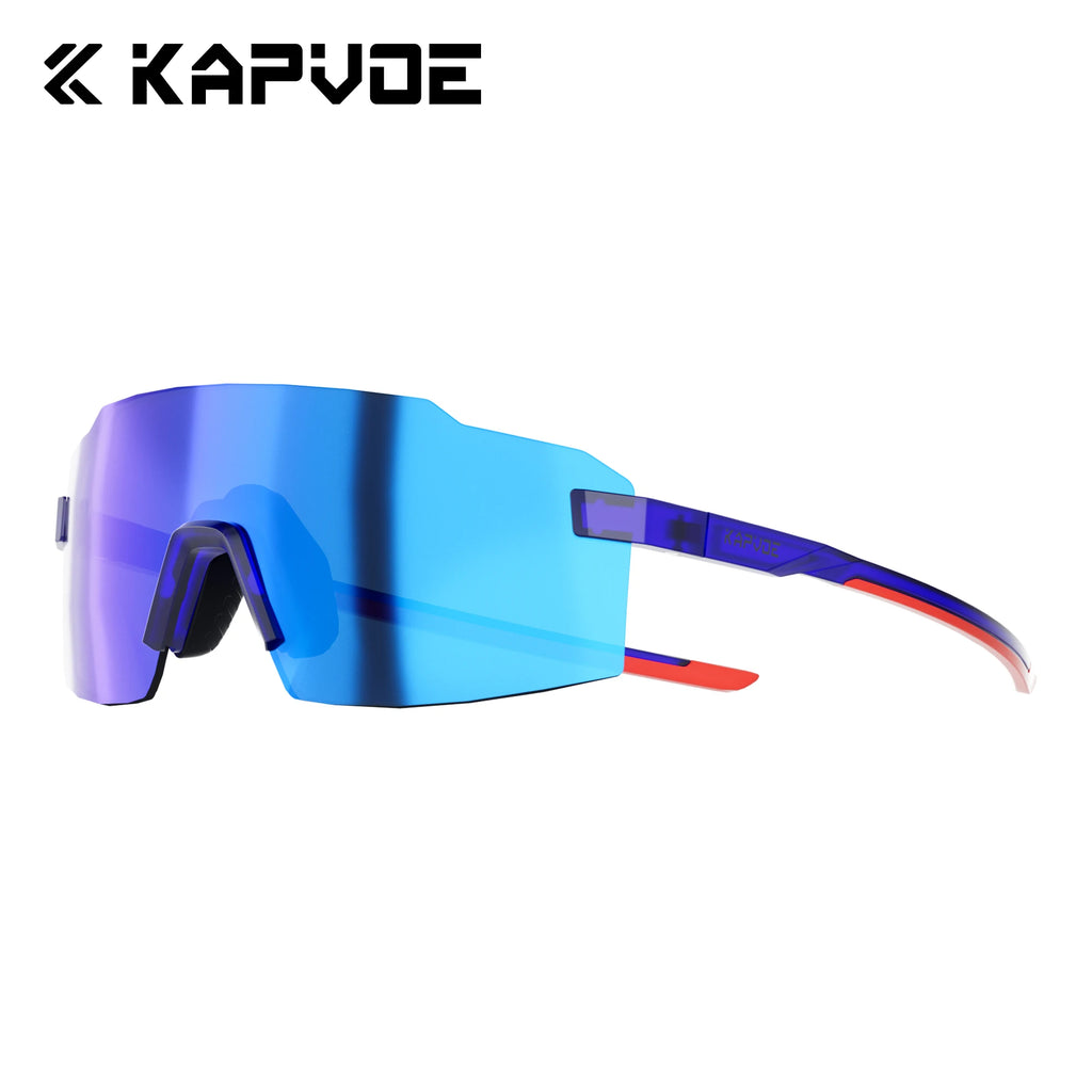 Kapvoe Light-Weight Runnning Sunglasses Cycling Glasses for Men Wide Vision Adjustable Nose Pad Women UV400 Hiking Eyewear