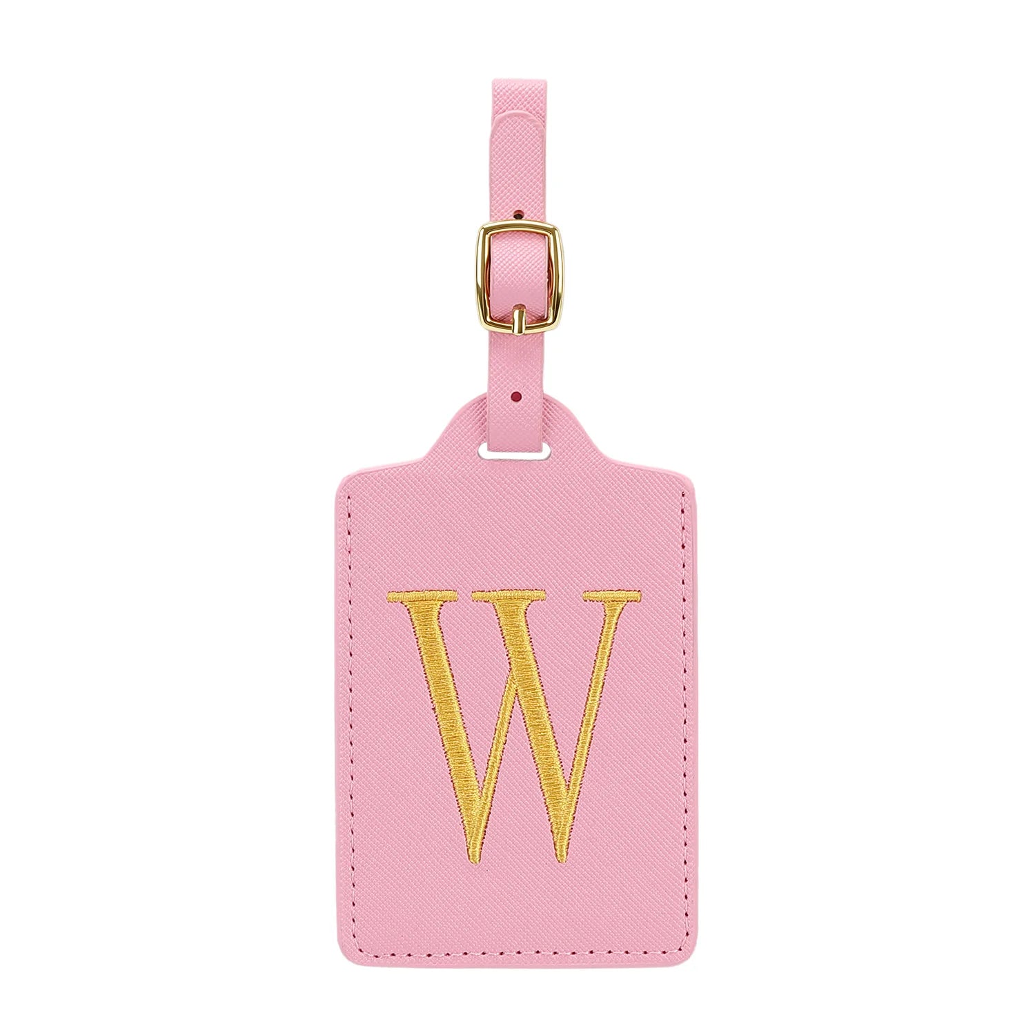 MIYIN 26 letters Luggage Tags for Suitcases PU Leather Privacy Protection Bag Tags Travel Accessories Essential, Pink