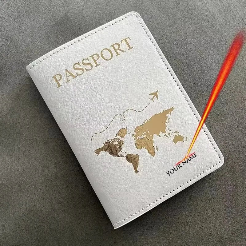 Cute Personalised Passport Cover Women with Names Engraved Passport Holder for Couples