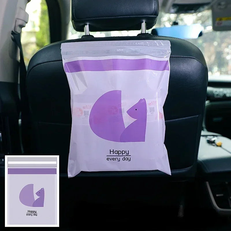 Hot 2/15pcs/pack Adhesive Car Trash Bag Disposable Car Interior Hanging Multi-Functional Clean Bag Small Plastic Bag Car Garbage