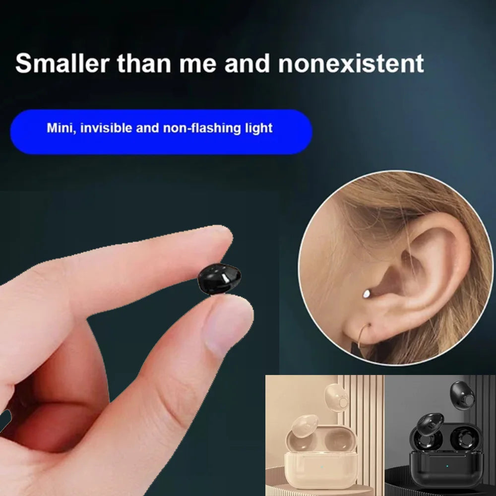 New Mini Invisible Earphones In-Ear Earbuds For Sleeping V5.2 Noise Reduction Wireless Bluetooth Sports Headphones With Mic