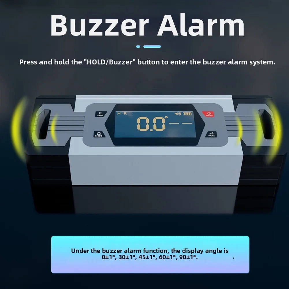 Touchscreen Digital Level with Dual Measurement Capability Large Display and Buzzer for Repetitive Alignment Work