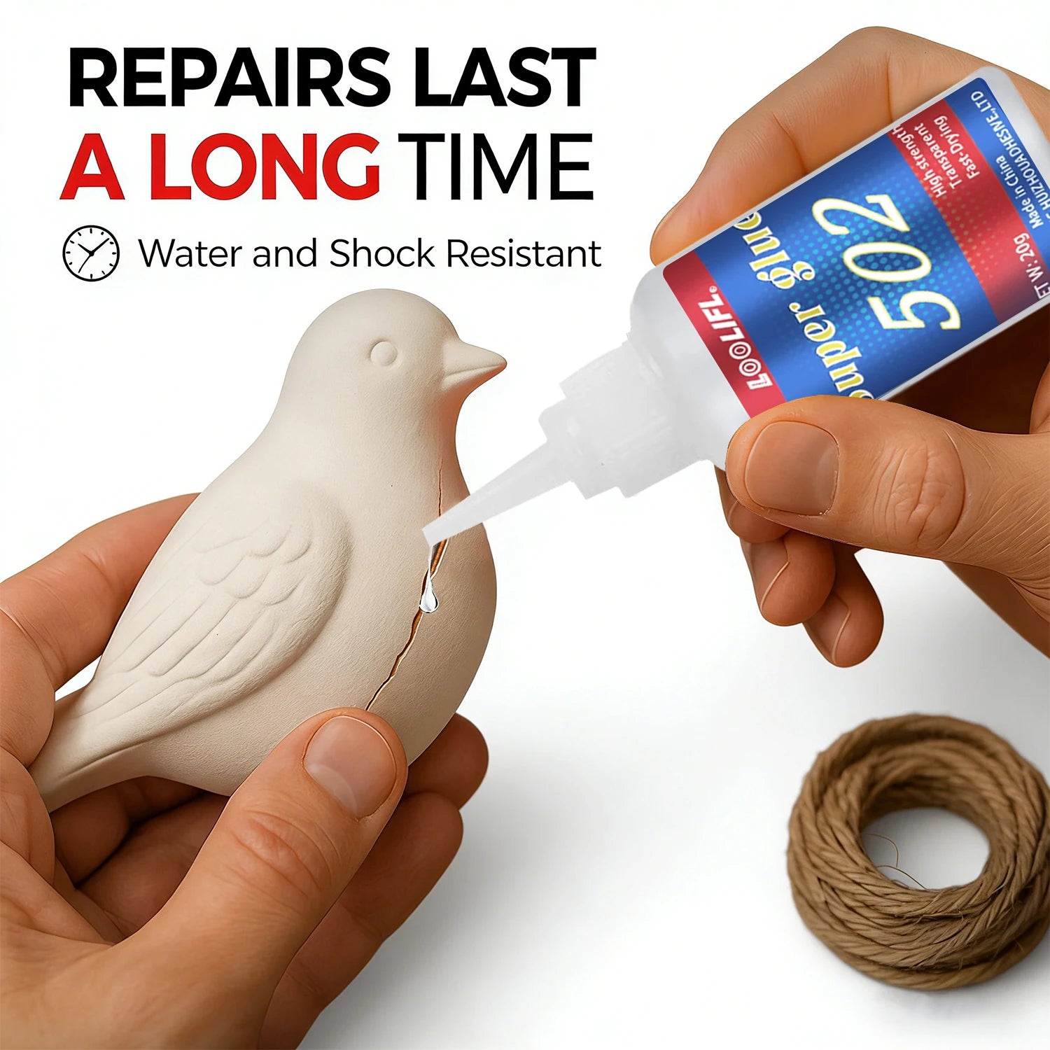 LOOLIFL 502 Strong Glue 1-5pcs 20g Cyanoacrylate Adhesive Plastic Wood Metal Leather Ceramics Manual DIY Repair Special Adhesive