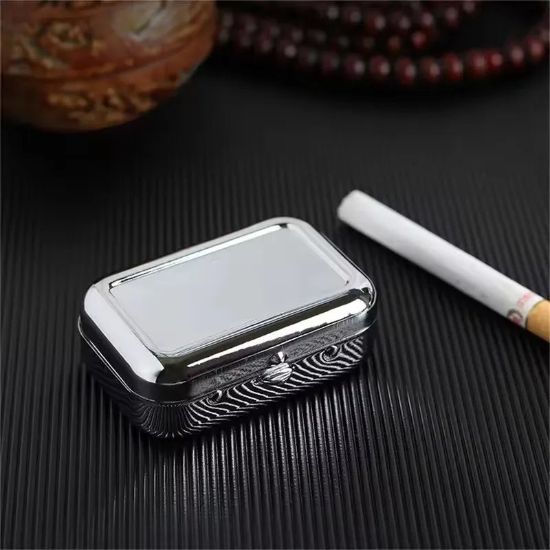 1/2 Pcs Car Portable Mini Metal Ashtray with Lockable Lid Desktop Ashtray Pocket Ashtray Men's Gift