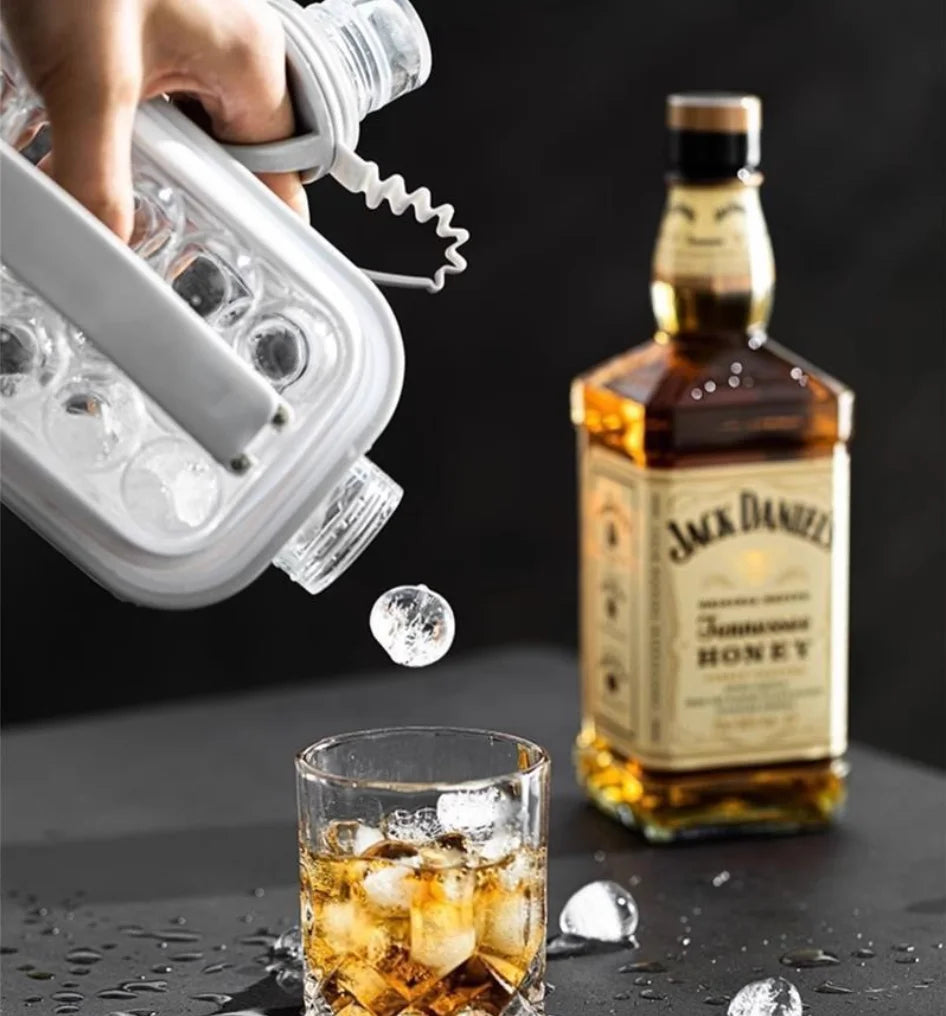 2-in-1 New Ice Hockey Pot Making Silicone Portable Cold Drink Ice Cup Ice Ball Molds Collapsible Ice Maker Home Travel