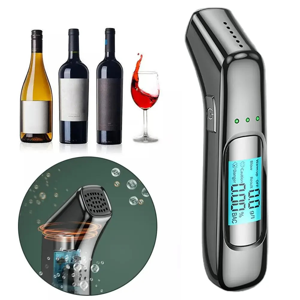 Portable Breathalyzer Professional Breath Alcohol Tester LCD Display Detector for Drunk Driving Car Electronics Alcohol Test