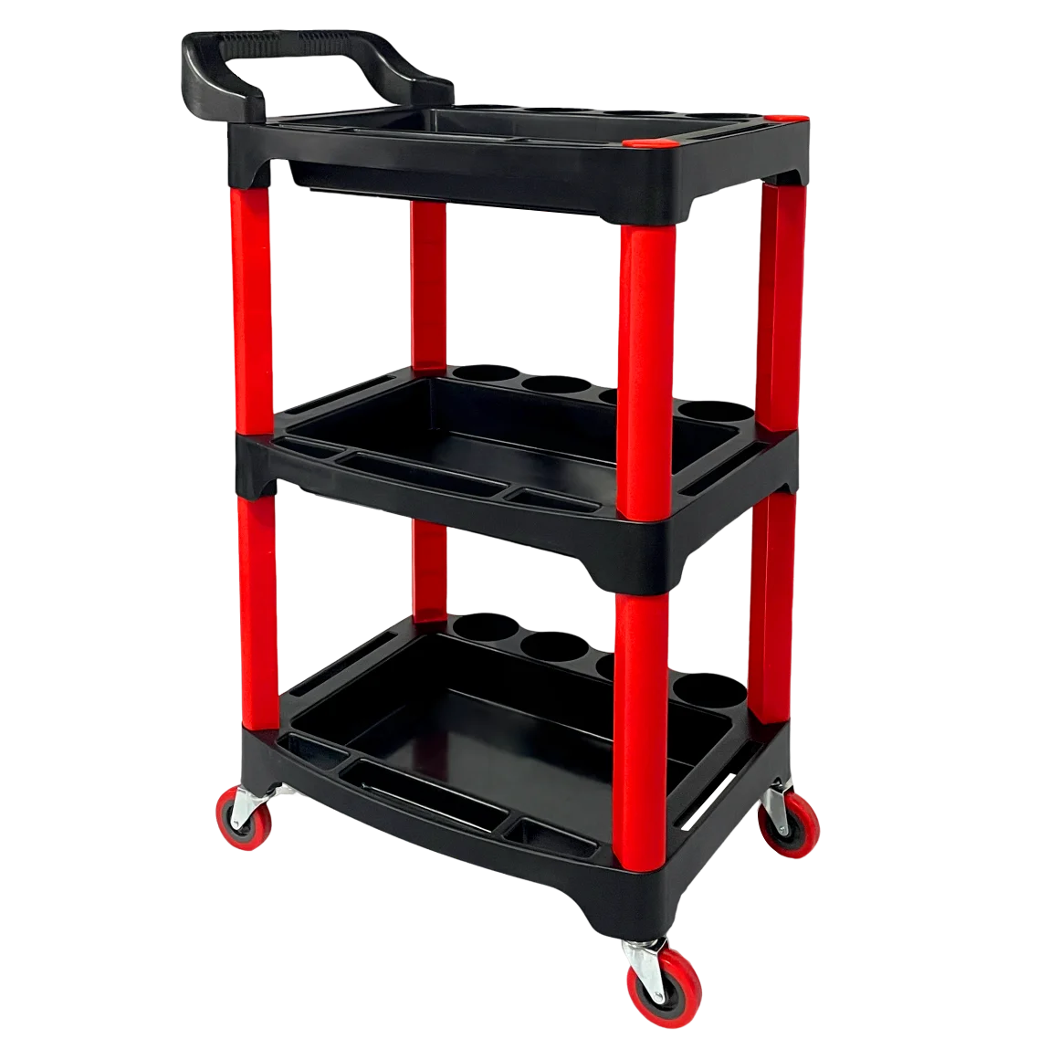 Car Repair and Car Wash Tool Storage Trolley Wheeled Beauty Tool Trolley 3-layer Multifunctional Mechanical Workshop Trolley