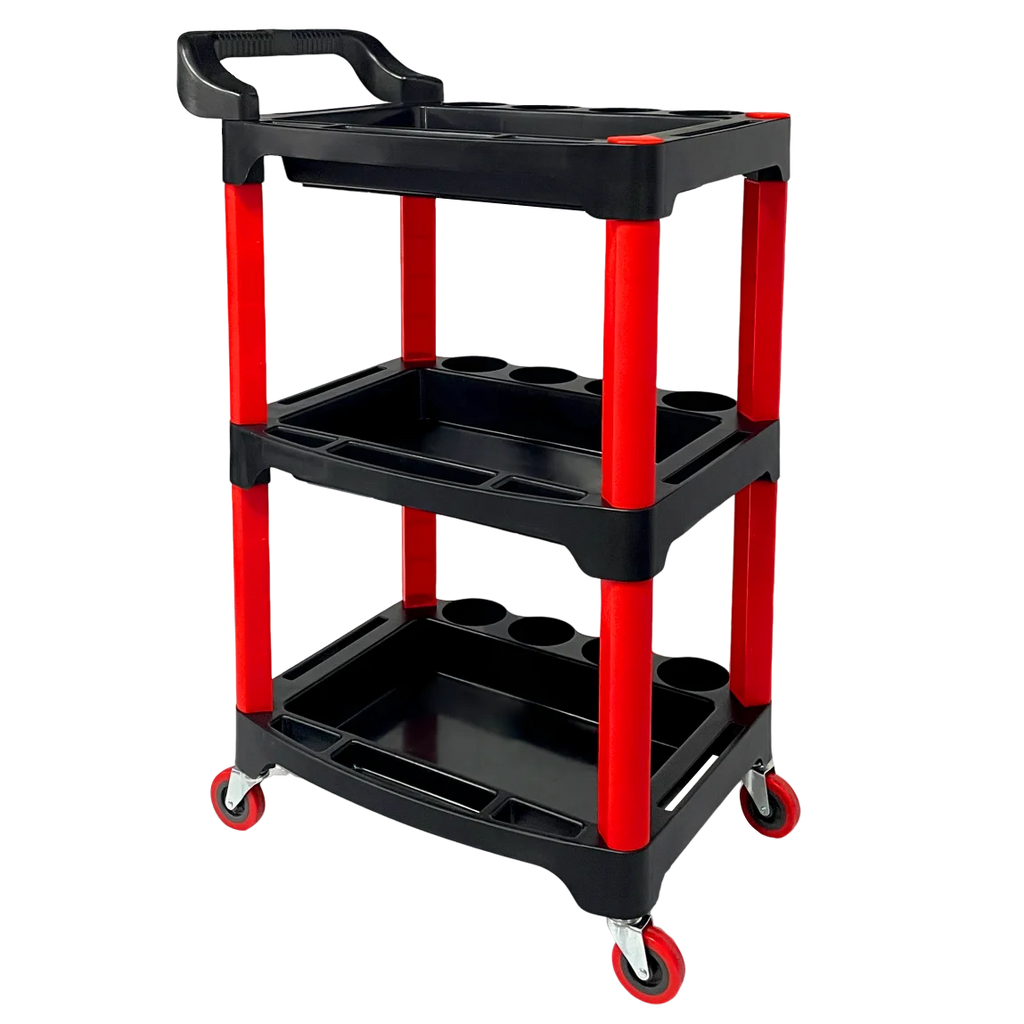 Car Repair and Car Wash Tool Storage Trolley Wheeled Beauty Tool Trolley 3-layer Multifunctional Mechanical Workshop Trolley