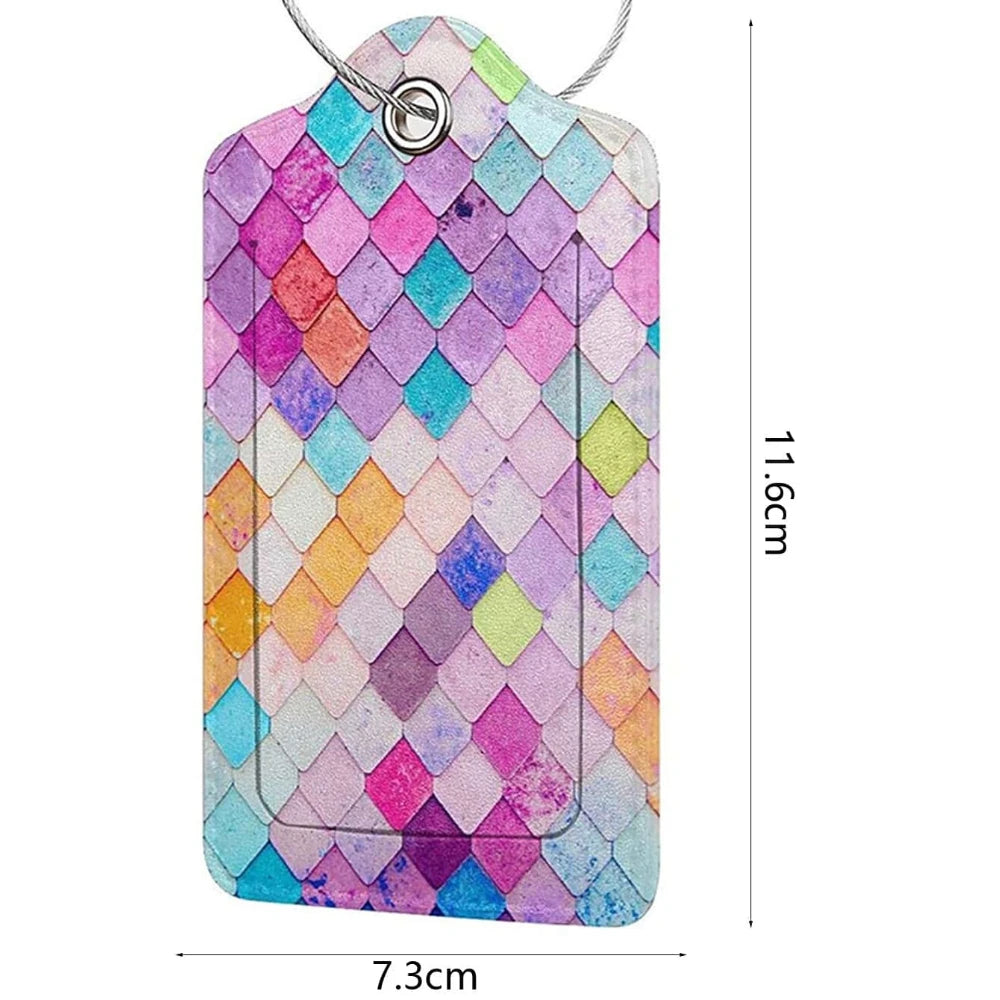 Women Men PU Leather Luggage Tag Suitcase Identifier Label Baggage Boarding Bag Tag Name ID Address Holder Travel Accessorie