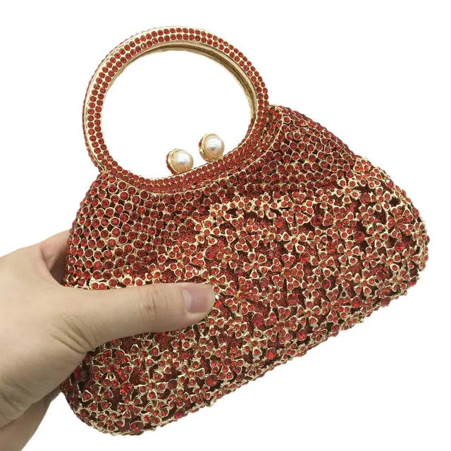 Boutique De FGG Elegant Silver Crystal Clutch Bags for Women Formal Party Totes Handbags Bridal Wedding Rhinestone Purses Bag