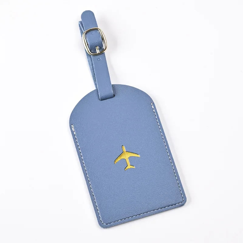 1pc Thicken PU Hot Stamping Aircraft Boarding Pass Luggage Tag  Suitcase Name Label Travel Tags Luggage Tags Travel Accessories
