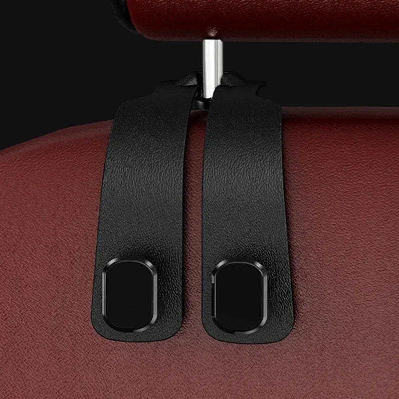 Fit for Headrest Hook Seatback Storage Rack Backpack Holder Multi-Functional Suede Double-Ended Hook - Universal
