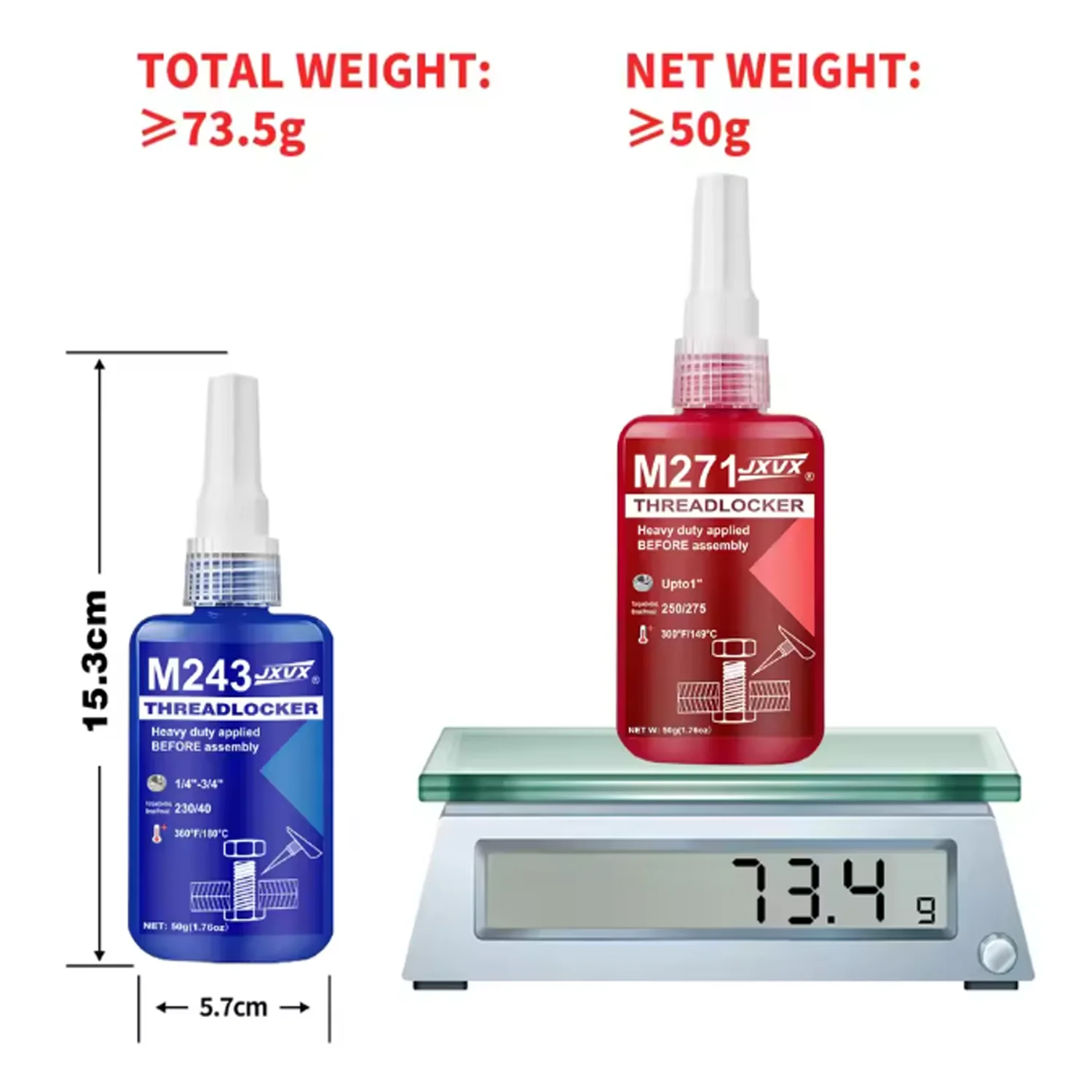 243/271 Medium to High Strength Threadlocker, Blue Red Threadlocker, Blue Threadlocker Adhesive, Screw Glue, Anaerobic Agent, An