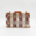 Plaid Acrylic Luxury Clutch Evening Bags For Women Wedding Handbag Chic Party Chain Shoulder Crossbody Bags Dinner Dress Purses