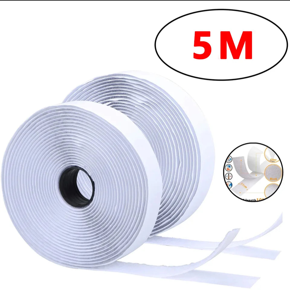 1-10M Strong Self Adhesive Hook and Loop Tape Heavy Duty Sticky Back Nylon Velcros Fastener Strip for Car, Home Office DIY Craft