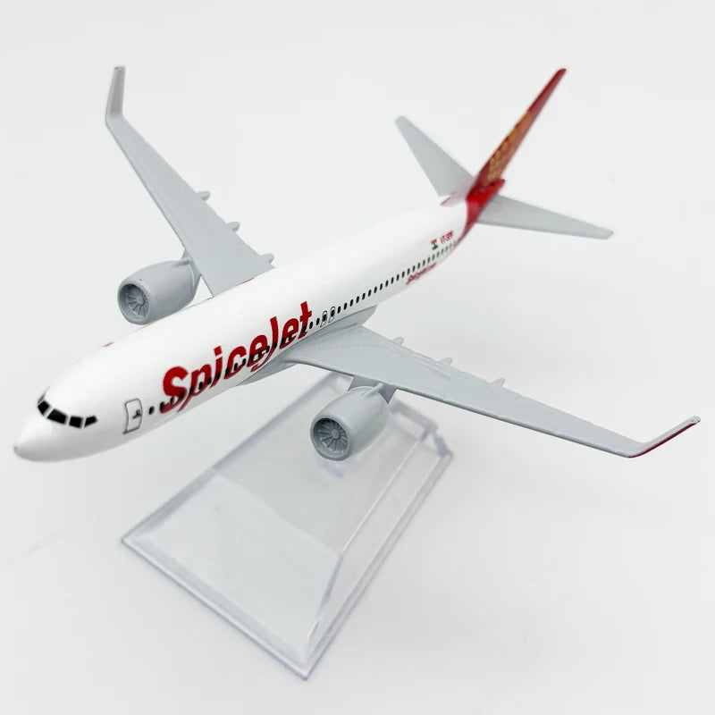 16cm 1/400 Scale Planes B737 SpiceJet Airways Metal Diecast Aircraft Models Miniature Airplane For Collection Desktop Display